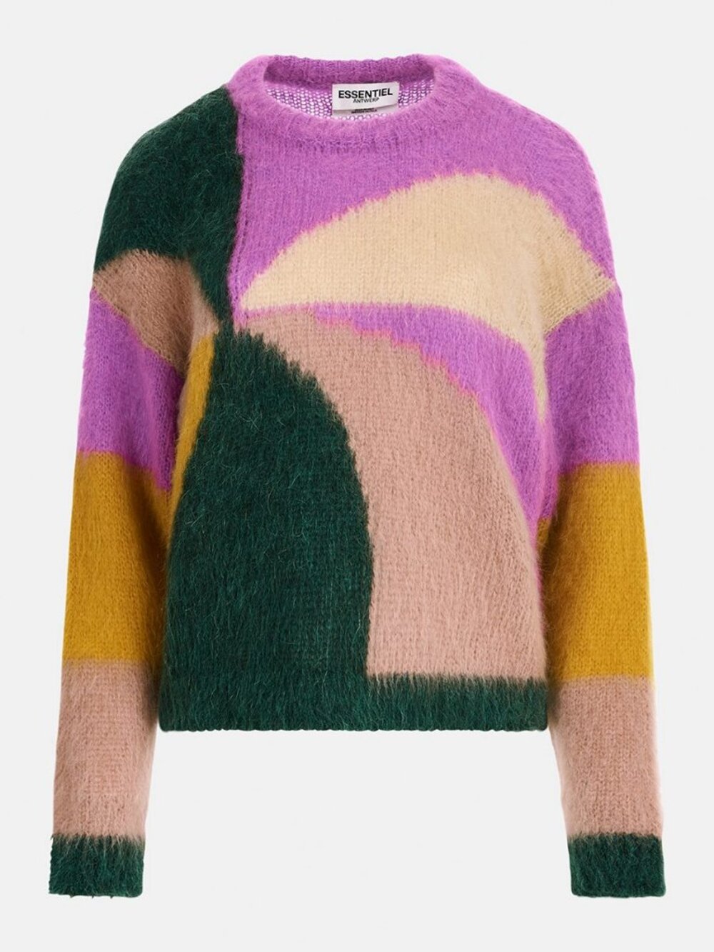 Essentiel Antwerp Corleone Intarsia Mohair Blend Multicolored Sweater
